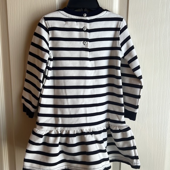 NWT Infant/Child Polo Bear by Ralph Lauren Striped Fleece-Lined Sweatshirt Dress - Picture 5 of 8